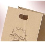 Paper bags with logo and die-cut handle