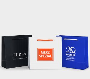 Custom Paper Bags 24+9x23 cm 1 Custom Promotional Paper Bags 24+9x23 cm