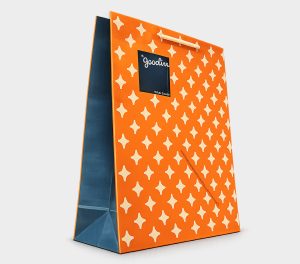 Paper bags with logo 35+12×50 cm with custom offset printing