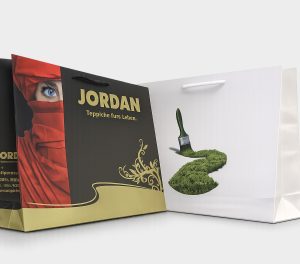 Personalized paper bags 45+12x32 cm with custom printing by Claryx